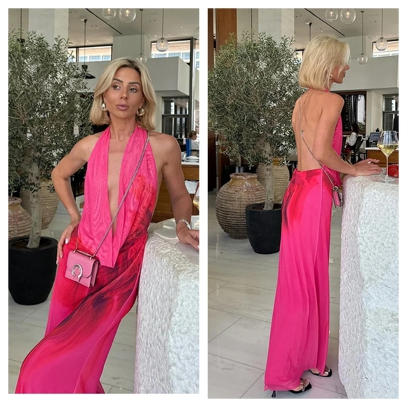 ZARA MAXI HALTER DRESS size L - Picture 4 of 14